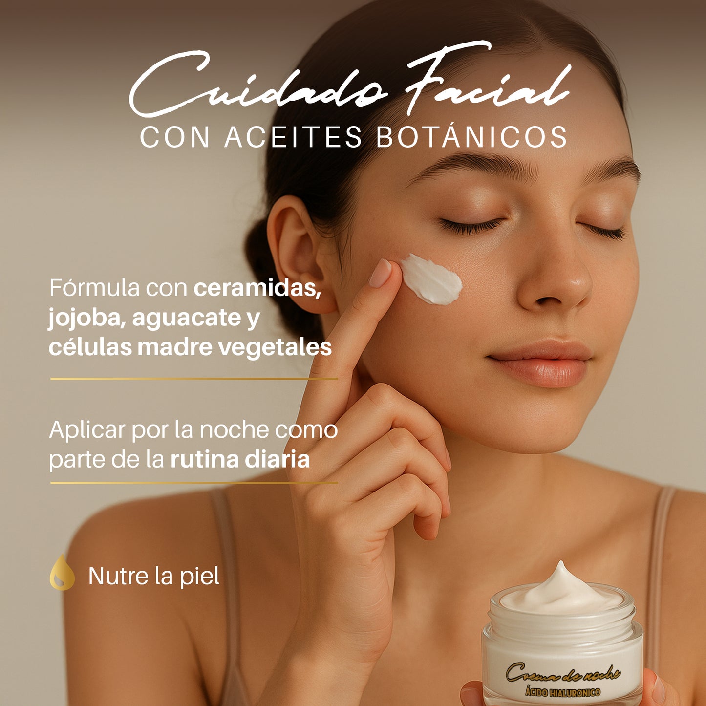 Crema Facial de Noche con Aceite de Nuez Pecana 50ml